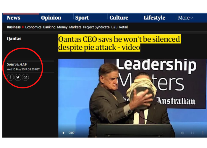 უკავშირდება თუ არა Qantas-ის აღმასრულებელ დირექტორისთსვის სახეში ტორტის “შეზელა” Covid-19-ს? 